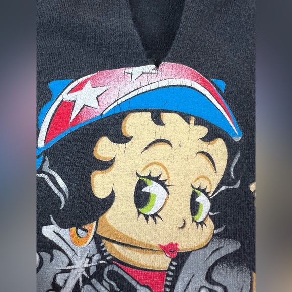 Vintage 90s Betty Boop Motorcycles Chopped Sleeveless T Shirt Size Large - Picture 5 of 9